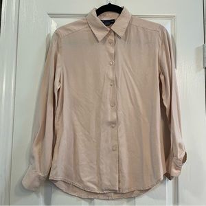 100% silk button down